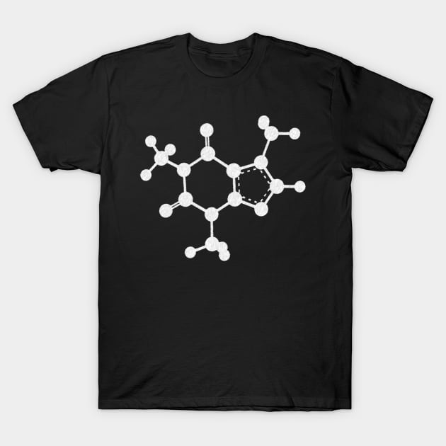 Caffeine Molecule T-Shirt by ChemECool